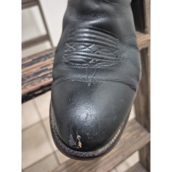 JUSTIN  Black Classic Western Cowboy Boots Mens 10.5D Rodeo main image 10